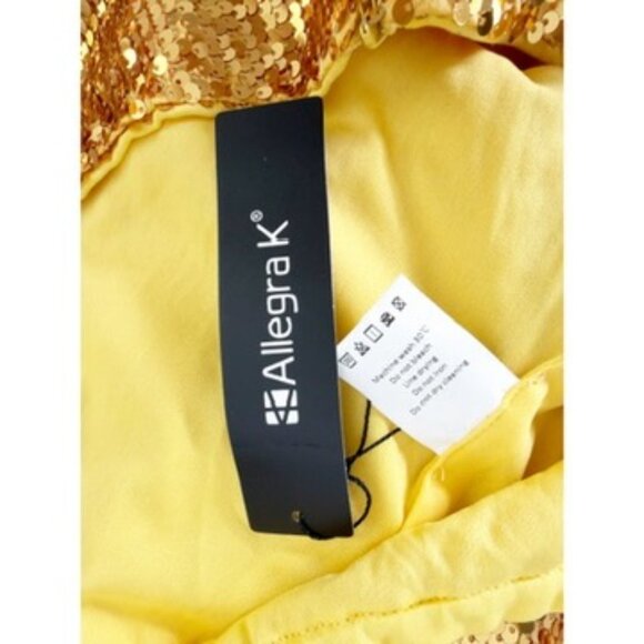 Allegra K Women's Glitter Side Slit High Waist Party Midi Sequin Skirt NEW L - Picture 5 of 9